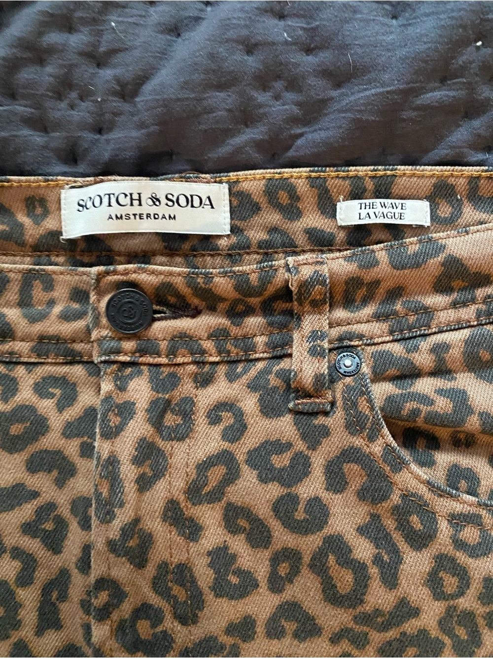 Scotch & Soda Women's Leopard High-Rise Straight Jeans